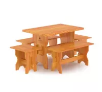 Комплект мебели (стол, скамейки) - 6 чел. - Bentwood