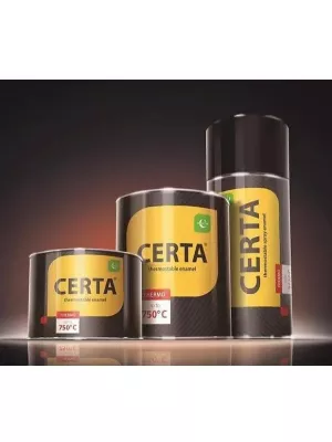 Эмаль термостойкая черная (0,8 кг) "CERTA" 