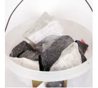 Камни для бани "ЭкоМикс" Кварц колотый+Долерит (ведро 20кг)