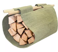 Сумка для переноски дров с деревянными ручками