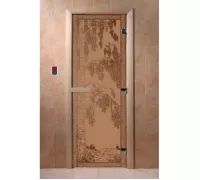Дверь для бани "Березка бронза матовая" - DoorWood