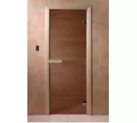 Дверь для бани "Бронза", 1900х700, стекло 6мм, 2 петли - DoorWood