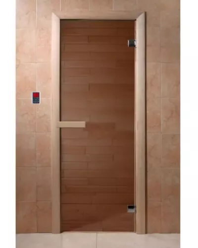 Дверь для бани и сауны "бронза" 1900*700, 6мм, 2 петли