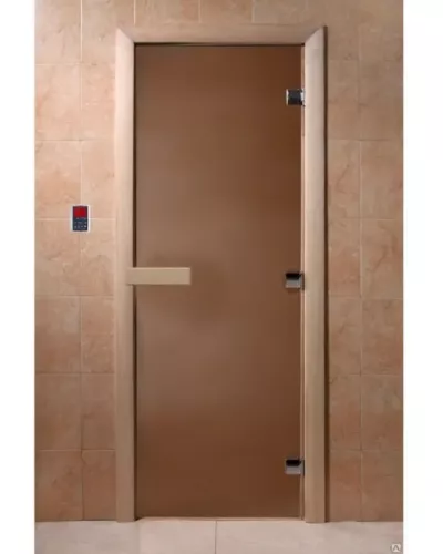 Дверь для бани и сауны "Бронза матовая"