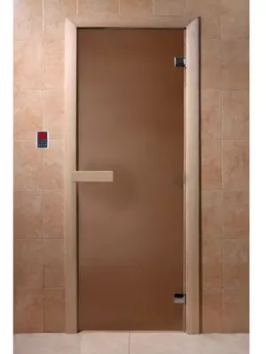 Дверь для бани "Бронза матовая", 1900х700, стекло 6мм, 2 петли - DoorWood
