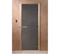 Дверь для бани "Графит" (коробка Ольха) - DoorWood