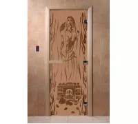 Дверь для бани "Горячий пар бронза матовая" Ольха - DoorWood