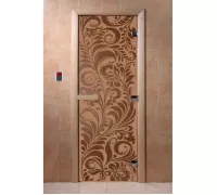 Дверь для бани "Хохлома бронза матовая" Ольха - DoorWood