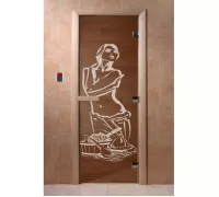Дверь для бани "Искушение бронза" Ольха - DoorWood
