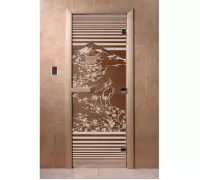 Дверь для бани "Япония бронза" Ольха - DoorWood