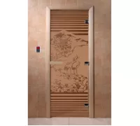 Дверь для бани "Япония бронза матовая" Ольха - DoorWood