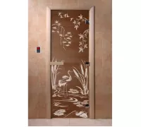 Дверь для бани "Камышовый рай бронза" Ольха - DoorWood