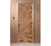 Дверь для бани "Камышовый рай бронза матовая" Ольха - DoorWood