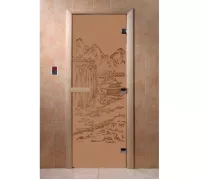 Дверь для бани "Китай бронза матовая" Ольха - DoorWood