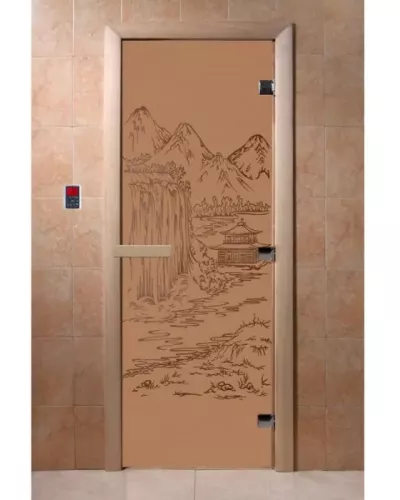 Дверь для бани и сауны "Китай бронза матовая"