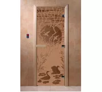Дверь для бани "Лебединое озеро бронза матовая" Ольха - DoorWood