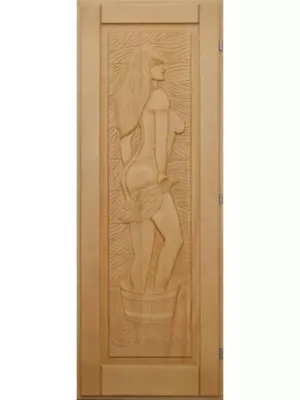 Дверь для бани "Девушка" кавказская липа (1900х700) - Doorwood