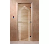 Дверь для бани "Арка прозрачная" Ольха - DoorWood