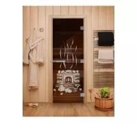 Дверь для бани Эталон с рисунком - DoorWood