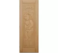 Дверь для бани "Медведь" кавказская липа (1900х700) - Doorwood
