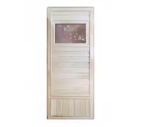 Дверь для бани "Вагонка эконом" со стеклом Дженифер 1850х750 - DoorWood