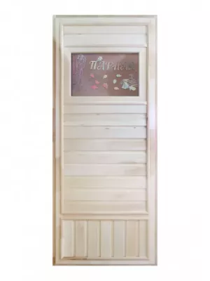 Дверь для бани "Вагонка эконом" со стеклом Дженифер 1850х750 - DoorWood