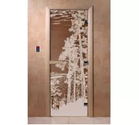 Дверь для бани "Рассвет бронза" Ольха - DoorWood