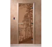 Дверь для бани "Рассвет бронза матовая" Ольха - DoorWood