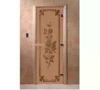Дверь для бани "Розы бронза матовая" Ольха - DoorWood