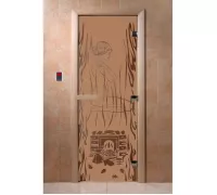 Дверь для бани "Волшебный пар бронза матовая" Ольха - DoorWood