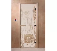 Дверь для бани "Волшебный пар сатин" Ольха - DoorWood