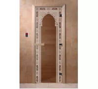 Дверь для бани "Арка бронза" Ольха - DoorWood
