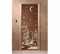 Дверь для бани "Зима бронза" Ольха - DoorWood