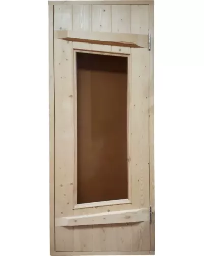 Дверь для бани Ласточкин хвост (ГОСТ) со стеклом