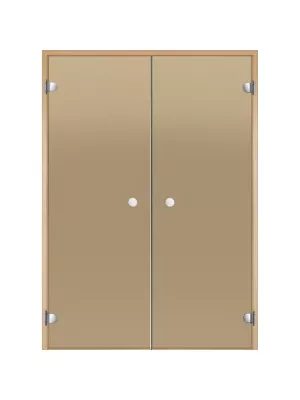 Дверь двойная Harvia STG 1319 коробка ольха, стекло бронза