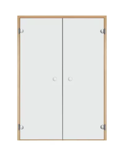 Дверь для бани и сауны двойная Harvia STG 13×19 коробка ольха, стекло прозрачное