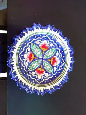 Конфетница с рифлеными краями (синяя)
