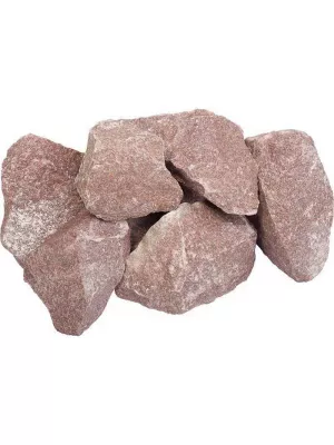 Камни для бани Малиновый кварцит колотый (коробка 20 кг)