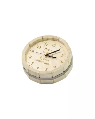 Часы 'Бочка' с гравировкой, D-300 ЛЮКС (ЛИПА) (ЧЛ-20)