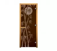 Дверь для бани и сауны Бронза 'БАМБУК' 1900х700мм (8мм, 3 петли 716 CR) (Магнит) (ОСИНА) (правая)