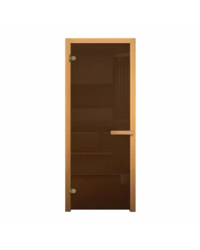 Дверь для бани и сауны Бронза 1700х700мм (6мм, 2 петли 716 GB) (Магнит) (ХВОЯ)