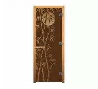 Дверь для бани и сауны Бронза 'БАМБУК' 190х70 (8мм, 3 петли 710 CR) (ОСИНА) Пр