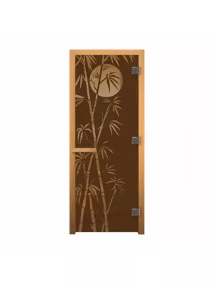 Дверь для бани и сауны Бронза 'БАМБУК' 190х70 (8мм, 3 петли 710 CR) (ОСИНА) Пр