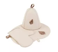 Комплект банный (шапка,рукавица,коврик), войлок (Б16)