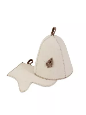 Комплект банный (шапка, рукавица), войлок (Б15)
