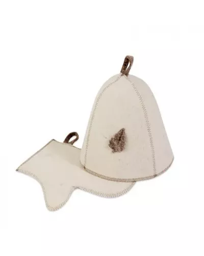 Комплект банный (шапка, рукавица), войлок (Б15)