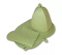 Комплект банный цветной (шапка,рукавица,коврик), войлок (Б1602)