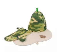 Набор для бани Камуфляж(шапка, рукавица, коврик) (Б32307)