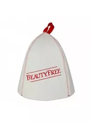 Шапка банная с вышивкой BeautyFree, фетр белый (Б4555)