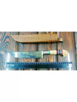 Пчак - узбекский нож - ручка камень наборная (арт. 1560)